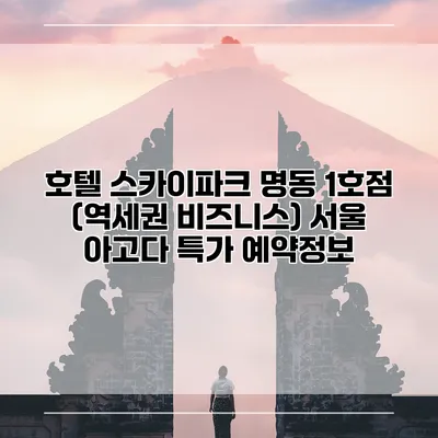 호텔 스카이파크 명동 1호점 (역세권 비즈니스) 서울 아고다 특가 예약정보