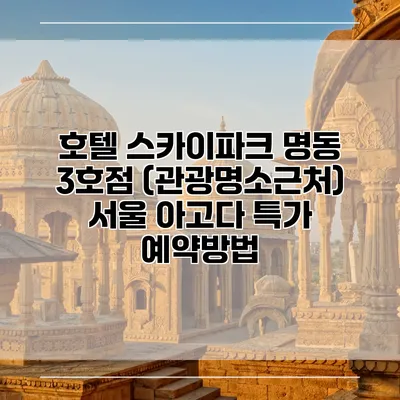 호텔 스카이파크 명동 3호점 (관광명소근처) 서울 아고다 특가 예약방법