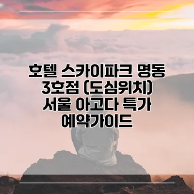 호텔 스카이파크 명동 3호점 (도심위치) 서울 아고다 특가 예약가이드