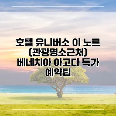 호텔 유니버소 이 노르 (관광명소근처) 베네치아 아고다 특가 예약팁