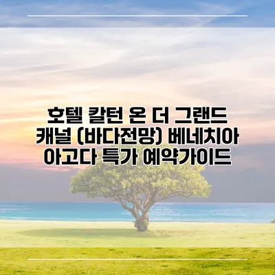 호텔 칼턴 온 더 그랜드 캐널 (바다전망) 베네치아 아고다 특가 예약가이드