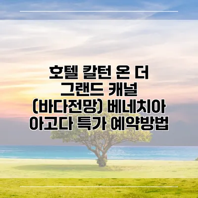 호텔 칼턴 온 더 그랜드 캐널 (바다전망) 베네치아 아고다 특가 예약방법