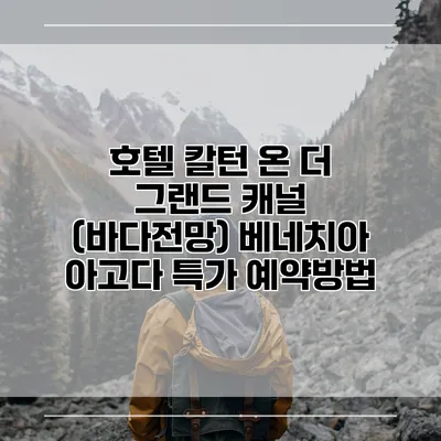 호텔 칼턴 온 더 그랜드 캐널 (바다전망) 베네치아 아고다 특가 예약방법