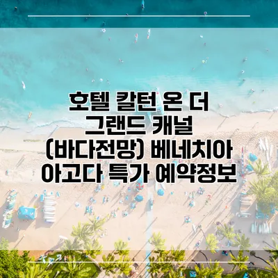 호텔 칼턴 온 더 그랜드 캐널 (바다전망) 베네치아 아고다 특가 예약정보