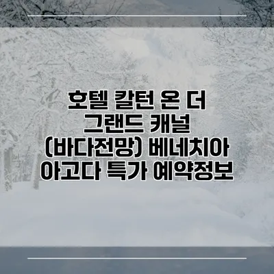 호텔 칼턴 온 더 그랜드 캐널 (바다전망) 베네치아 아고다 특가 예약정보