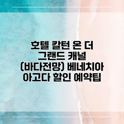 호텔 칼턴 온 더 그랜드 캐널 (바다전망) 베네치아 아고다 할인 예약팁