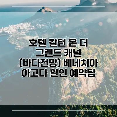 호텔 칼턴 온 더 그랜드 캐널 (바다전망) 베네치아 아고다 할인 예약팁