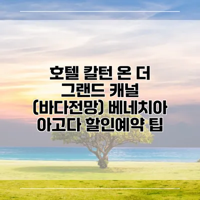호텔 칼턴 온 더 그랜드 캐널 (바다전망) 베네치아 아고다 할인예약 팁