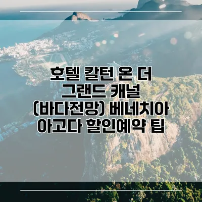 호텔 칼턴 온 더 그랜드 캐널 (바다전망) 베네치아 아고다 할인예약 팁
