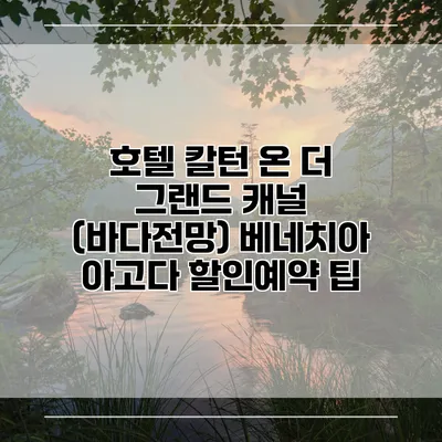 호텔 칼턴 온 더 그랜드 캐널 (바다전망) 베네치아 아고다 할인예약 팁