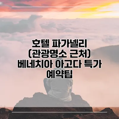 호텔 파가넬리 (관광명소 근처) 베네치아 아고다 특가 예약팁