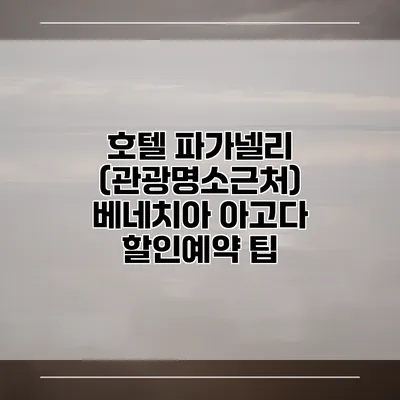 호텔 파가넬리 (관광명소근처) 베네치아 아고다 할인예약 팁
