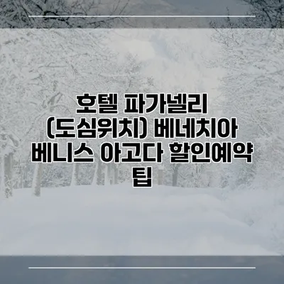 호텔 파가넬리 (도심위치) 베네치아 베니스 아고다 할인예약 팁