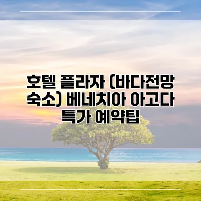 호텔 플라자 (바다전망 숙소) 베네치아 아고다 특가 예약팁