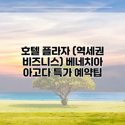 호텔 플라자 (역세권 비즈니스) 베네치아 아고다 특가 예약팁