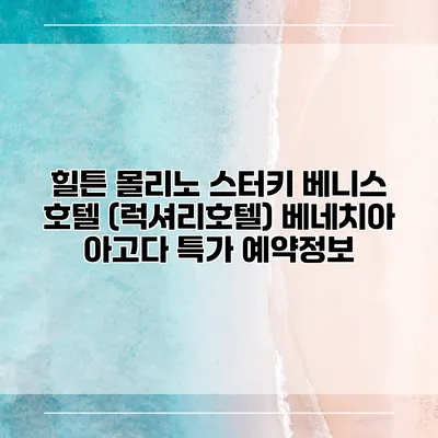 힐튼 몰리노 스터키 베니스 호텔 (럭셔리호텔) 베네치아 아고다 특가 예약정보